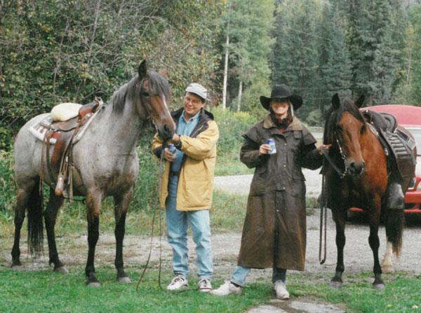 John and Janet Wordsworth horseback riding in British Columbia