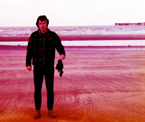 John Wordsworth on the beach in England 1970s