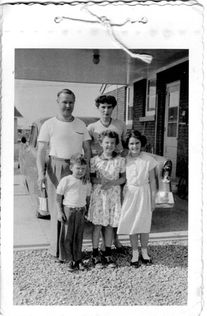 Joyce Florence Healy-Wordsworth with young family and John Wordsworth 5 years old