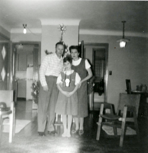 John Wordsworth parents and Hazel in kitchen of first house