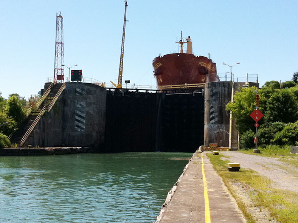 ship in Welland Canal Lock