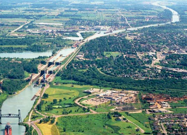 Aerial photo of the Welland Canal