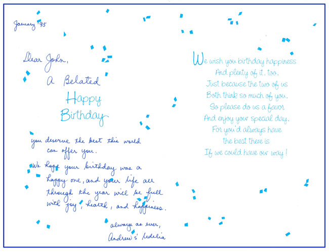 john wordsworth 1995 birthday card