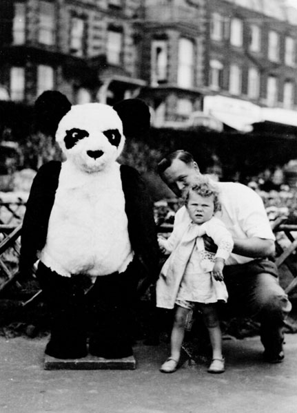 Hazel and Dad with Winnie the Pooh