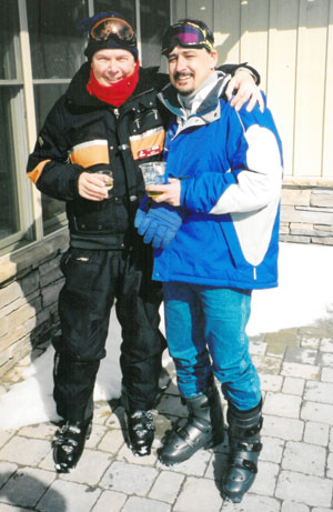 John Wordsworth and Danny Miles skiing at Craigleith